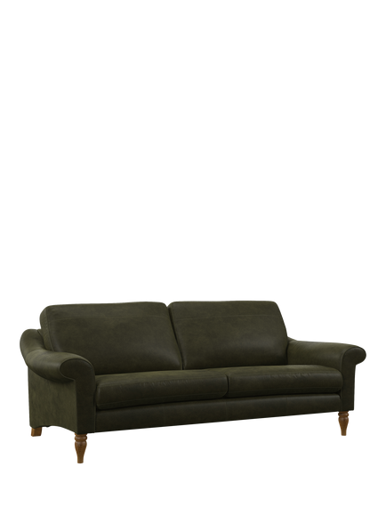John Lewis Camber Grand 4 Seater Leather Sofa, Light Leg, Demetra Green