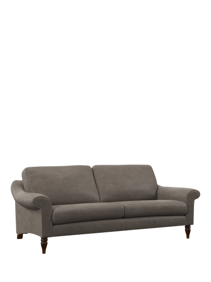 John Lewis Camber Leather Grand 4 Seater Sofa, Dark Leg, Demetra Grey