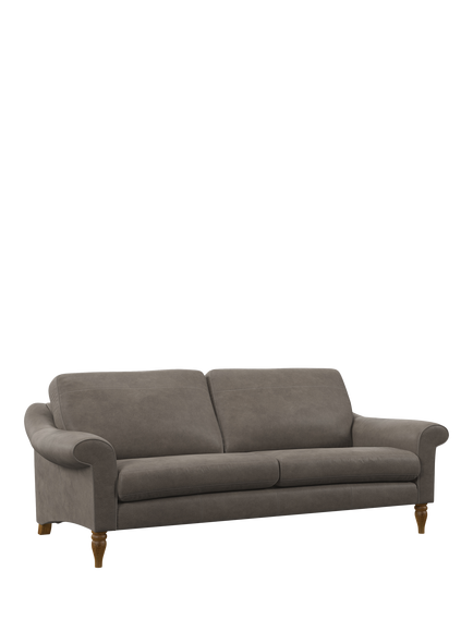 John Lewis Camber Grand 4 Seater Leather Sofa, Light Leg, Demetra Grey