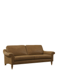 John Lewis Camber Grand 4 Seater Leather Sofa, Light Leg, Demetra Light Tan