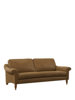John Lewis Camber Grand 4 Seater Leather Sofa, Light Leg, Demetra Light Tan