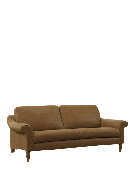 John Lewis Camber Grand 4 Seater Leather Sofa, Light Leg, Demetra Light Tan