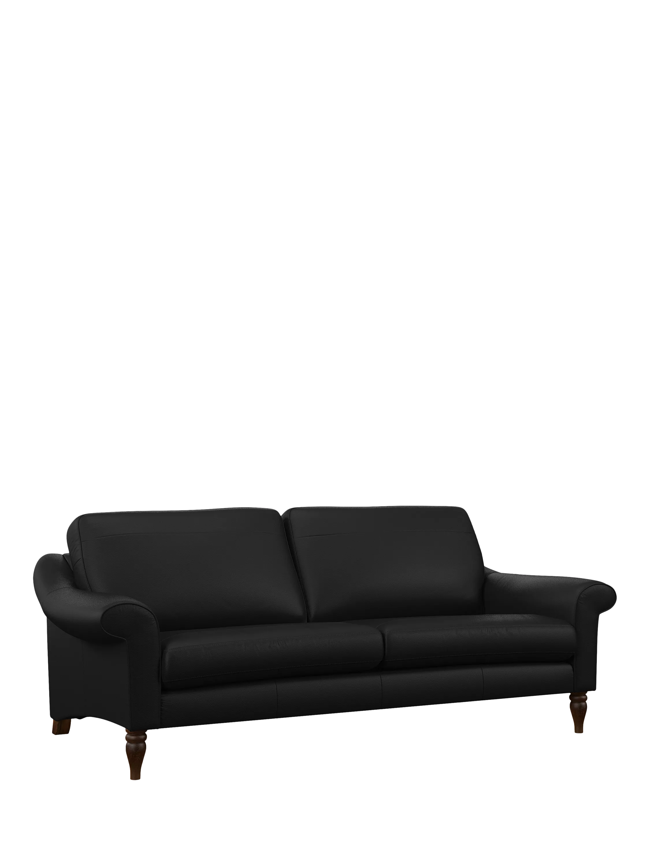 John Lewis Camber Leather Grand 4 Seater Sofa, Dark Leg