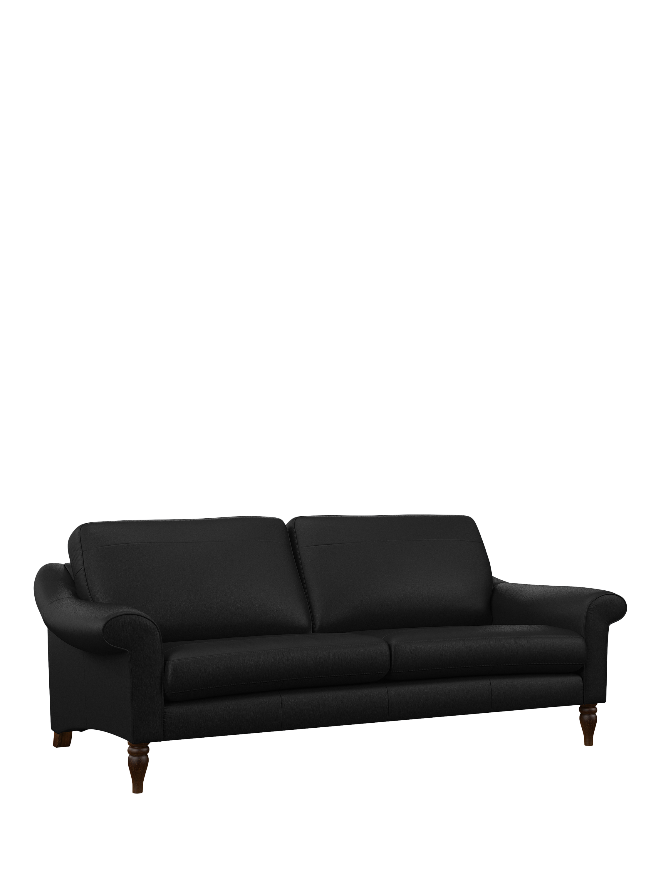 Camber Range, John Lewis Camber Leather Grand 4 Seater Sofa, Dark Leg, Matt Black