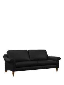 John Lewis Camber Grand 4 Seater Leather Sofa, Light Leg, Matt Black