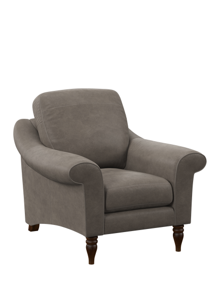 John Lewis Camber Leather Armchair, Dark Leg, Demetra Grey
