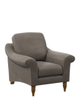John Lewis Camber Leather Armchair, Light Leg, Demetra Grey