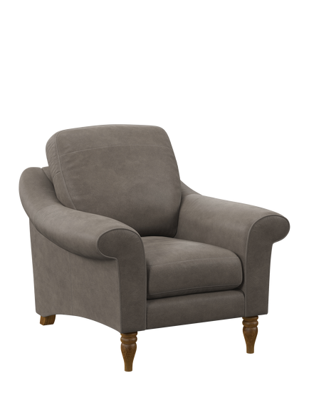 John Lewis Camber Leather Armchair, Light Leg, Demetra Grey