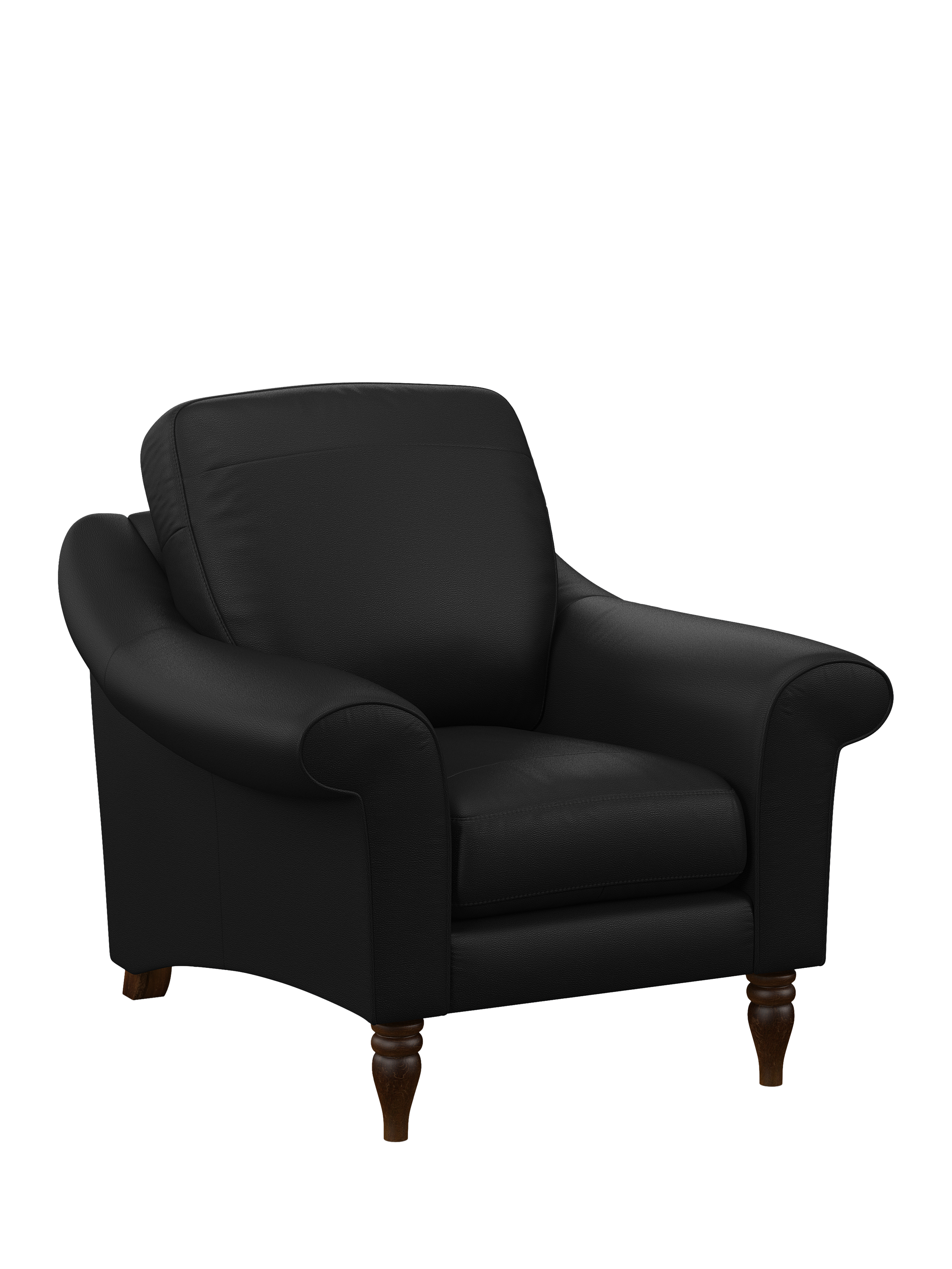 Camber Range, John Lewis Camber Leather Armchair, Dark Leg, Matt Black