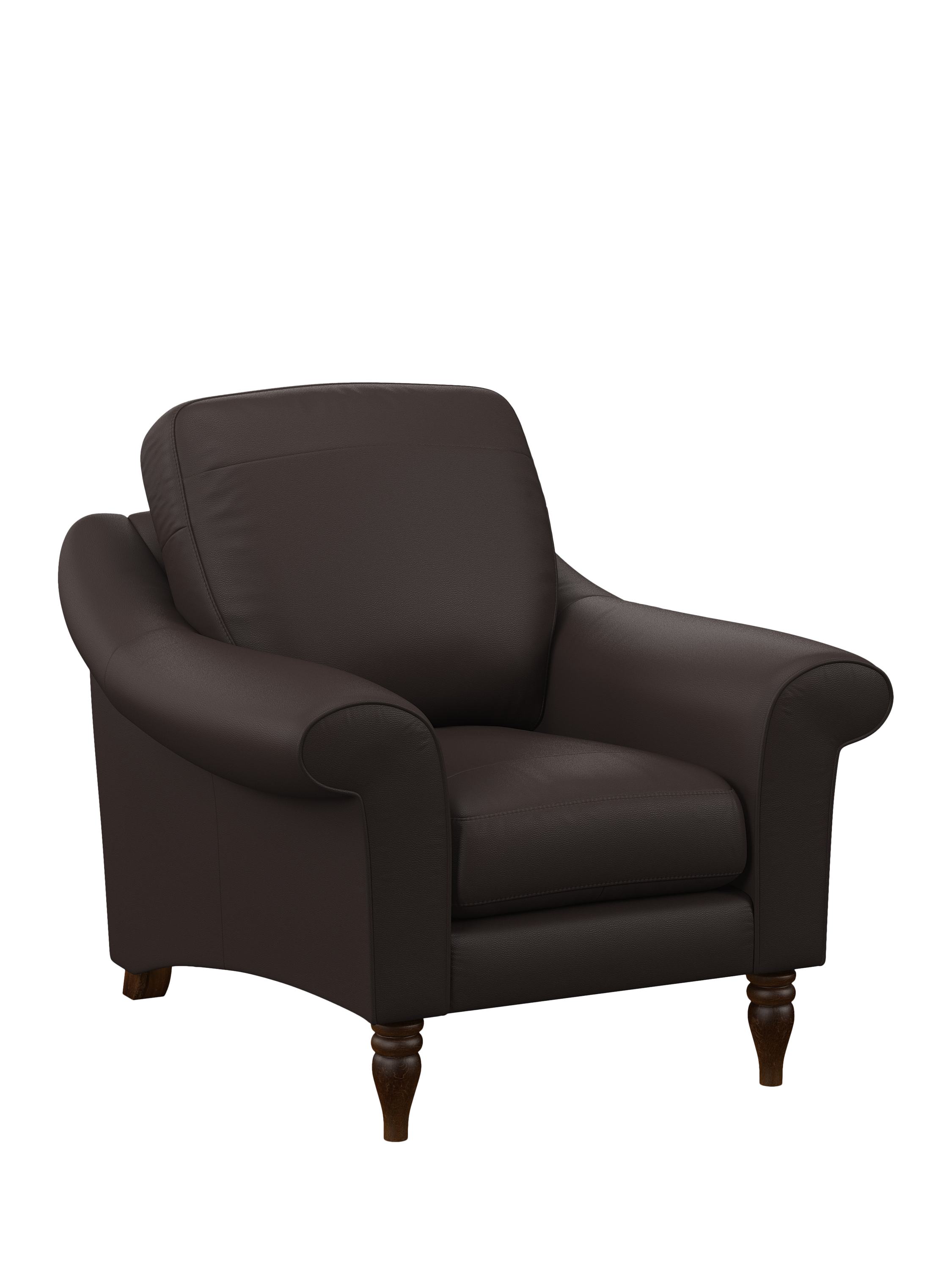 Camber Range, John Lewis Camber Leather Armchair, Dark Leg, Matt Chocolate