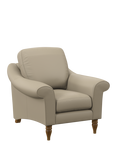 John Lewis Camber Leather Armchair, Light Leg, Matt Pearl