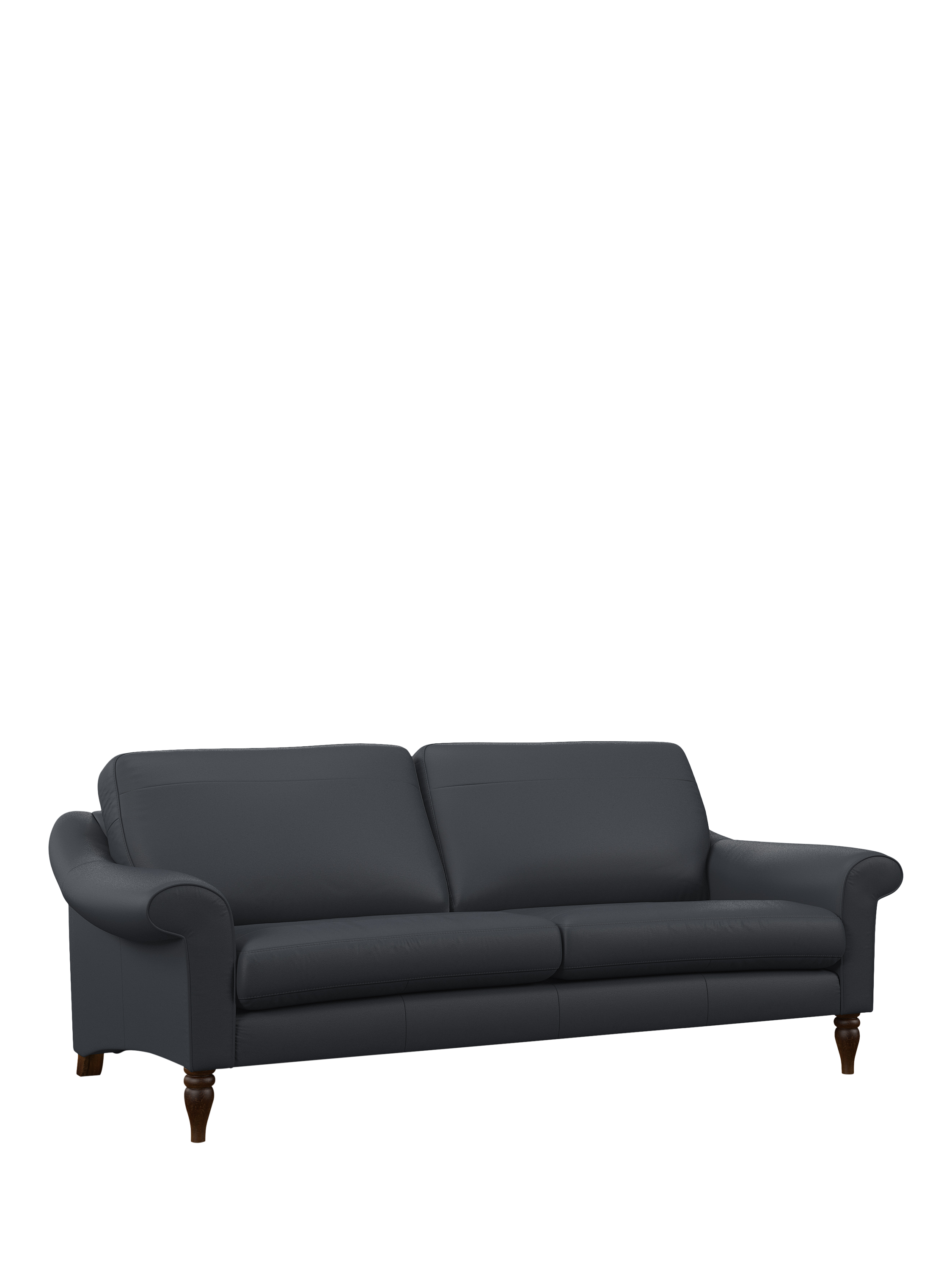 Camber Range, John Lewis Camber Leather Grand 4 Seater Sofa, Dark Leg, Matt Navy