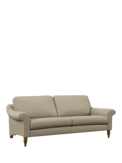John Lewis Camber Grand 4 Seater Leather Sofa, Light Leg, Matt Pearl