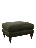 John Lewis Camber Leather Footstool, Dark Leg