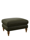 John Lewis Camber Leather Footstool, Light Leg