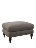 John Lewis Camber Leather Footstool, Dark Leg, Demetra Grey