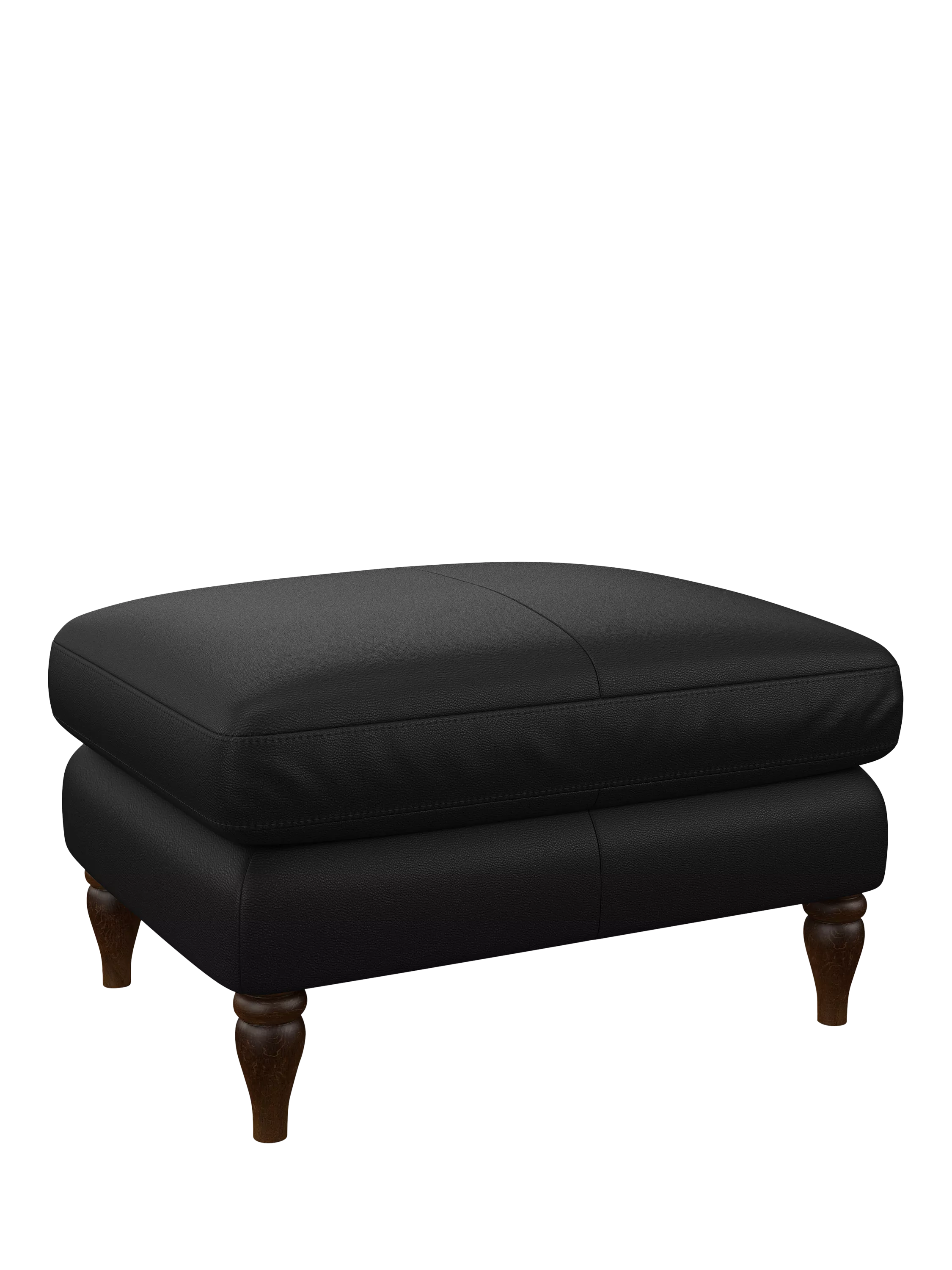 John Lewis Camber Leather Footstool, Dark Leg