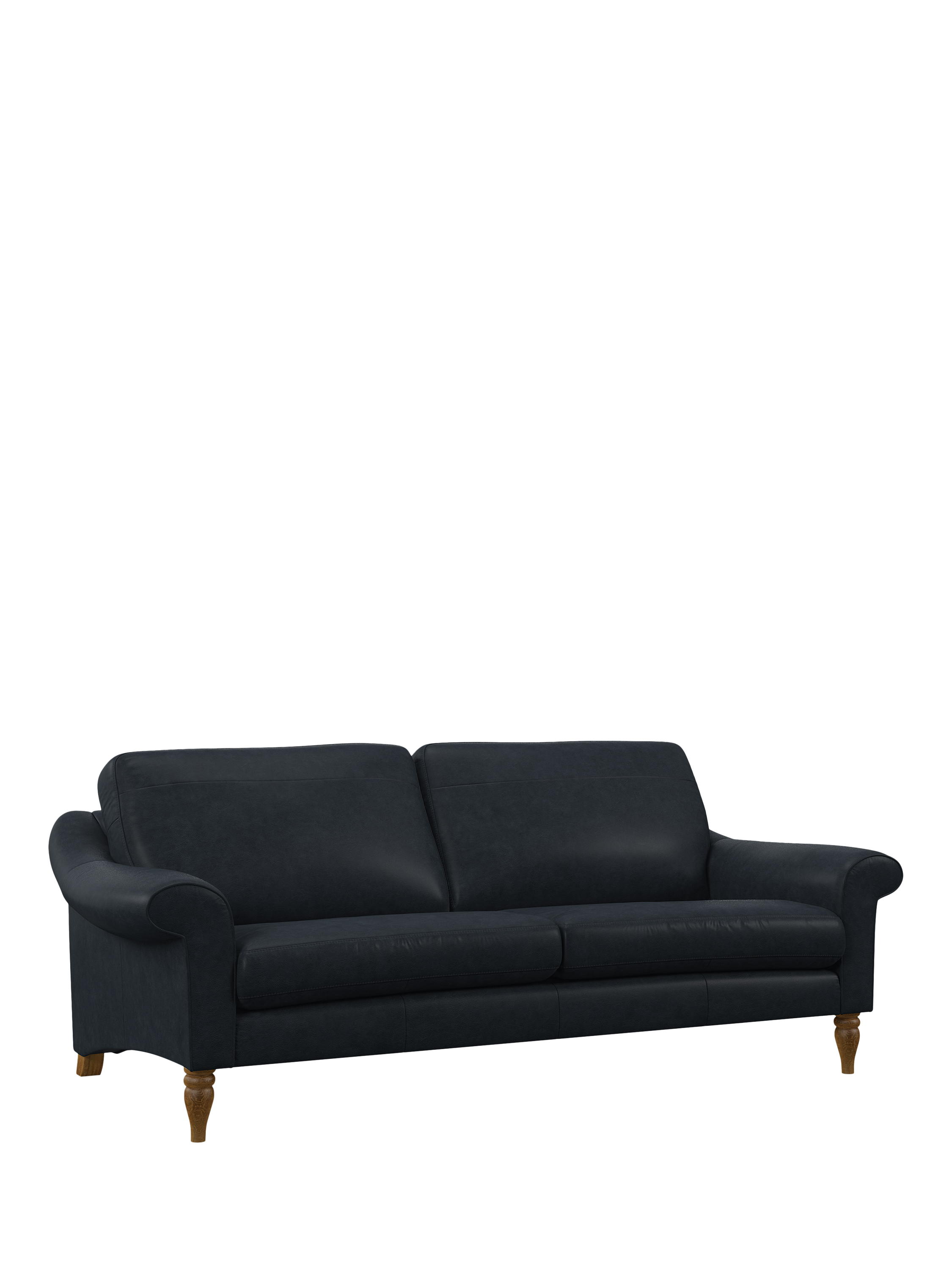 Camber Range, John Lewis Camber Grand 4 Seater Leather Sofa, Light Leg, Vintage Jeans