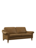 John Lewis Camber Large 3 Seater Leather Sofa, Light Leg, Demetra Light Tan