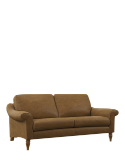 John Lewis Camber Large 3 Seater Leather Sofa, Light Leg, Demetra Light Tan