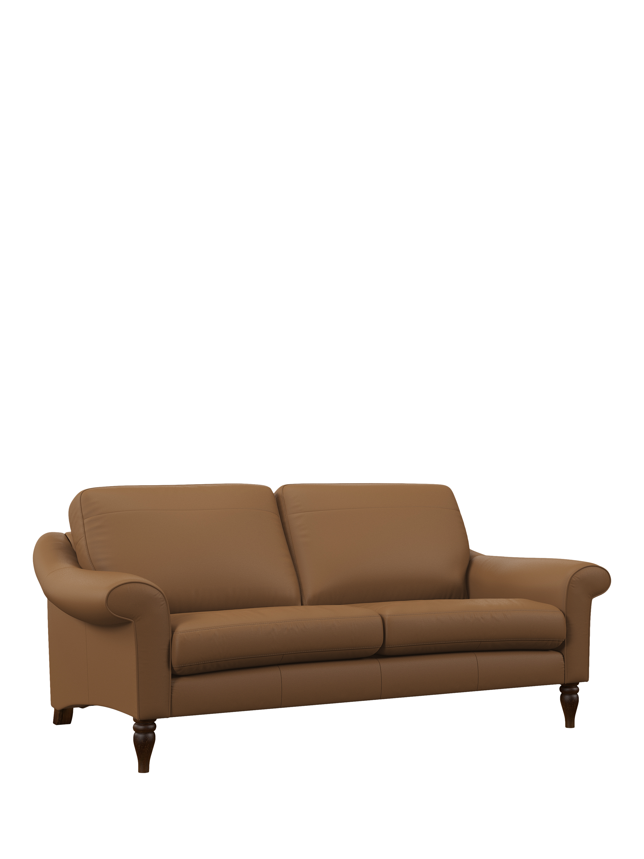 Camber Range, John Lewis Camber Large 3 Seater Leather Sofa, Dark Leg, Matt Tan