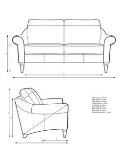 John Lewis Camber Medium 2 Seater Leather Sofa, Dark Leg - view 2, Demetra Green