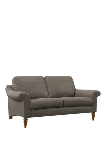 John Lewis Camber Medium 2 Seater Leather Sofa, Light Leg, Demetra Grey