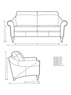 John Lewis Camber Medium 2 Seater Leather Sofa, Light Leg - view 2, Demetra Grey