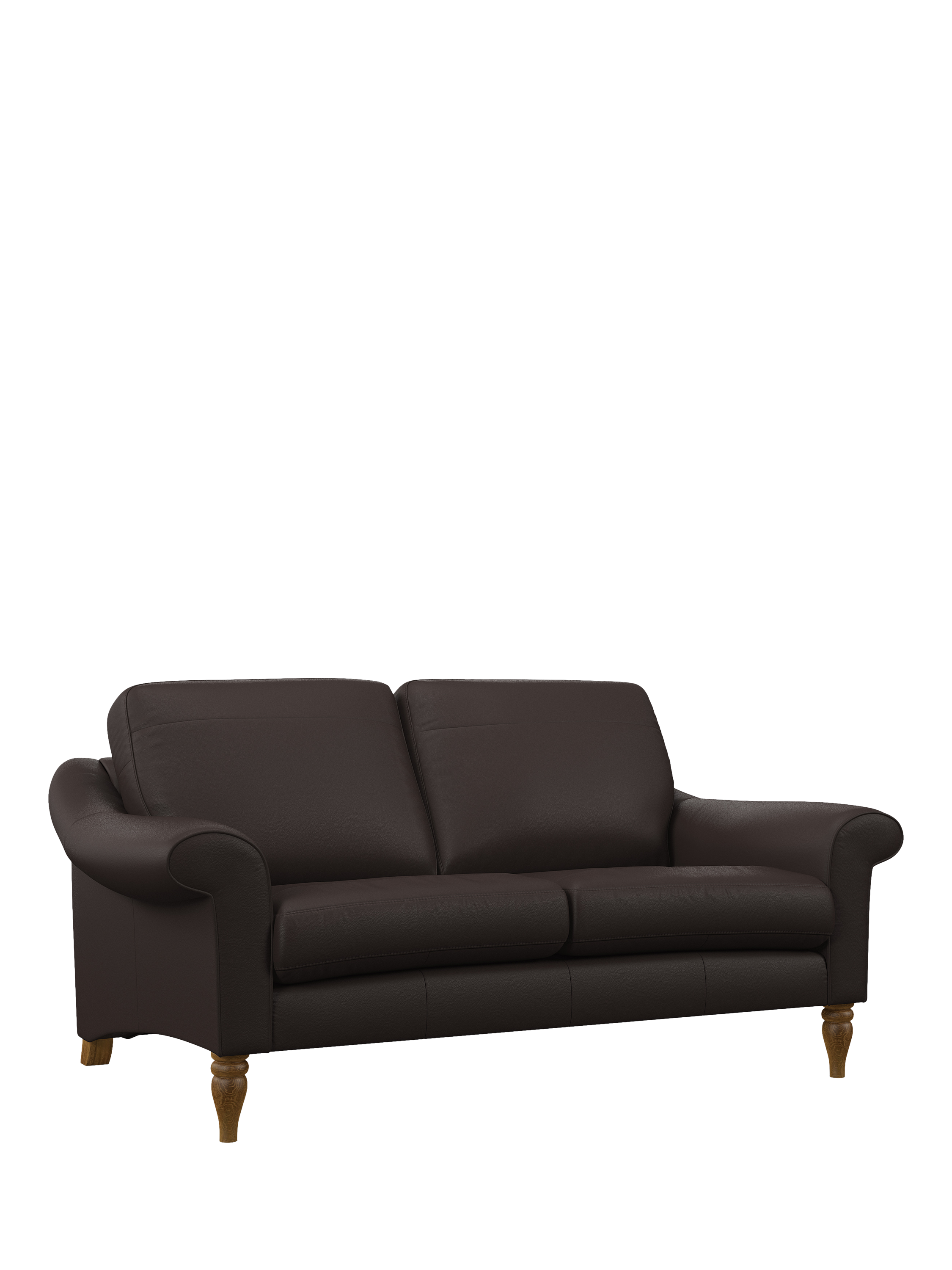 Camber Range, John Lewis Camber Medium 2 Seater Leather Sofa, Light Leg, Matt Chocolate