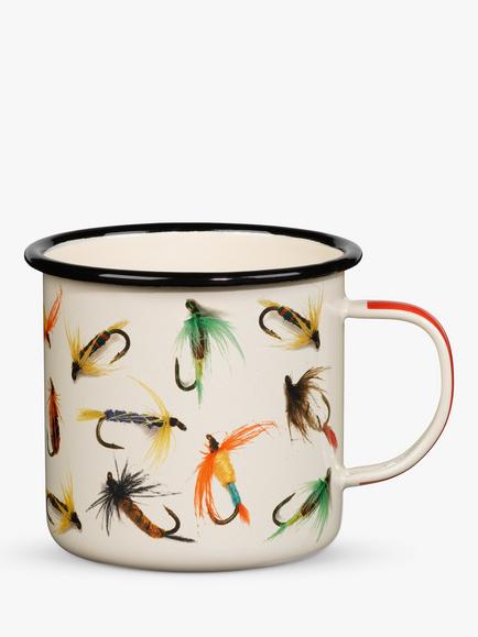 Gentlemen's Hardware Fly Fishing Enamel Mug, 500ml, 
