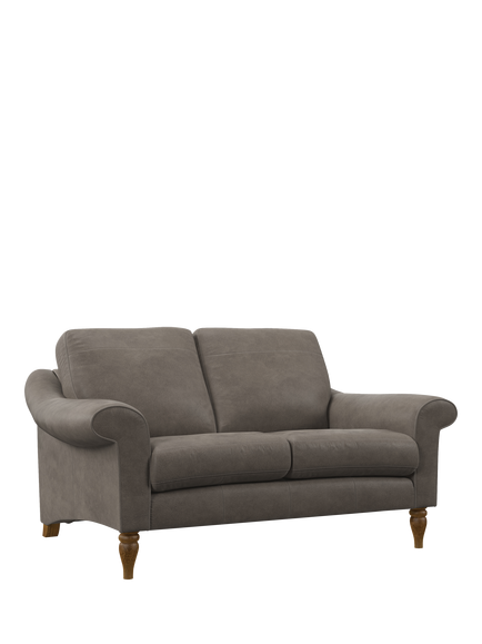 John Lewis Camber Small 2 Seater Leather Sofa, Light Leg, Demetra Grey