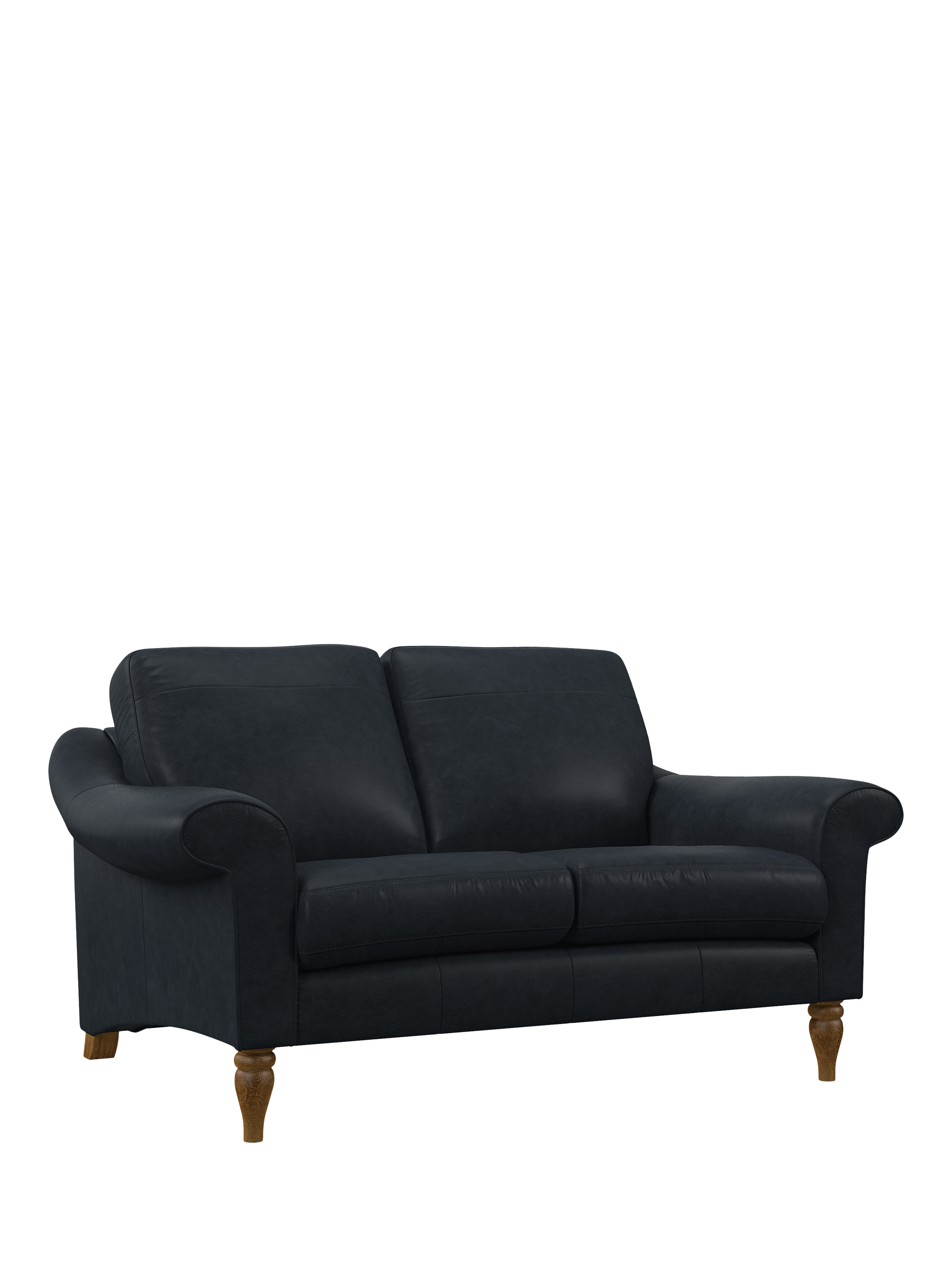 Camber Range, John Lewis Camber Small 2 Seater Leather Sofa, Light Leg, Vintage Jeans