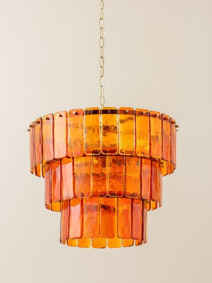 houseof Amber Glass 3 Tiered Chandelier - view 2, Amber