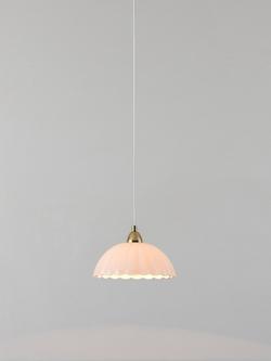 houseof Flower Glass Pendant Ceiling Light, White/Brass, White/Brass