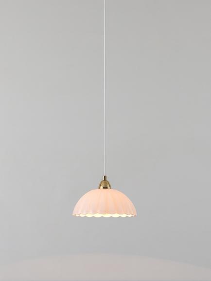 houseof Flower Glass Pendant Ceiling Light, White/Brass, White/Brass