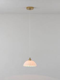 houseof Flower Glass Pendant Ceiling Light, White/Brass - view 2, White/Brass
