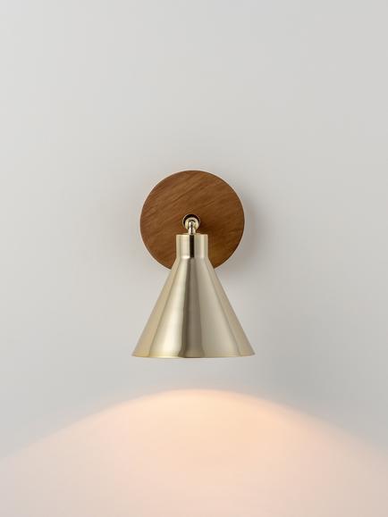 houseof Adjustable Cone Wall Light, Brass, Brass