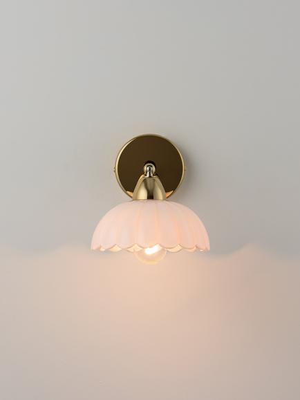 houseof Flower Glass Sconce Adjustable Wall Light, Brass/White, Brass/White