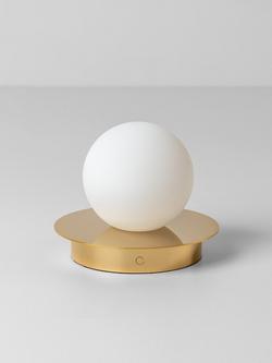 houseof Opal Disk Rechargeable Cordless Table Lamp, Brass - view 2, Brass