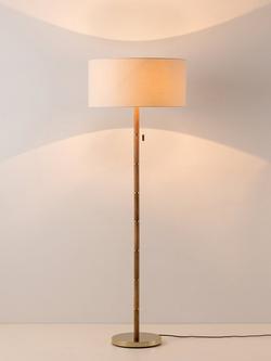 houseof Wood & Metal Disk Floor Lamp, Brass, Brass