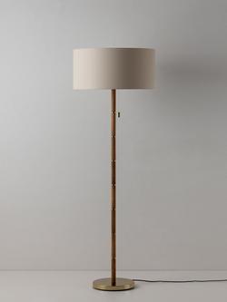 houseof Wood & Metal Disk Floor Lamp, Brass - view 2, Brass