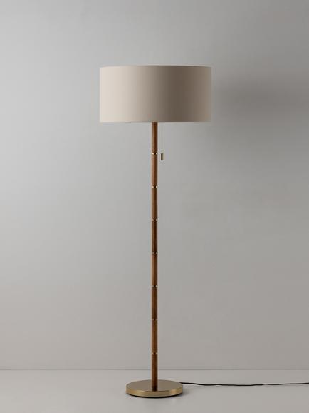 houseof Wood & Metal Disk Floor Lamp, Brass - view 2, Brass