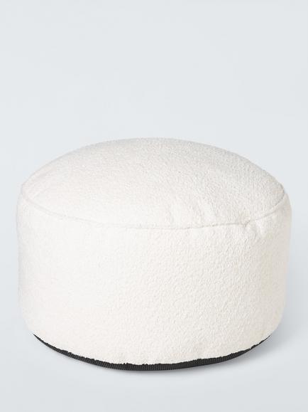 John Lewis Bouclé Beanbag Pouffe, Marshmallow, Marshmallow