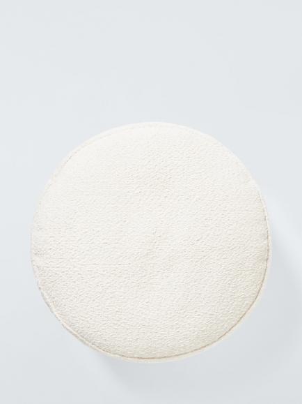 John Lewis Bouclé Beanbag Pouffe, Marshmallow - view 2, Marshmallow