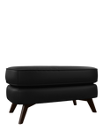 John Lewis Barbican Leather Footstool, Dark Leg