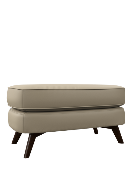 John Lewis Barbican Leather Footstool, Dark Leg, Perl