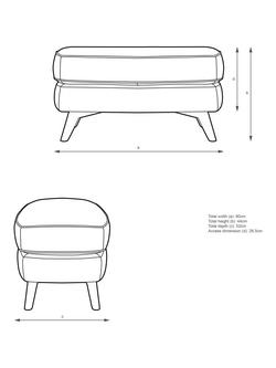 John Lewis Barbican Leather Footstool, Dark Leg - view 2, Perl