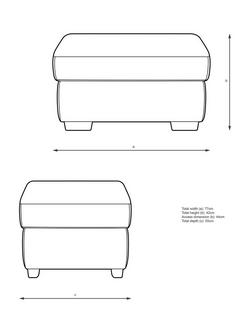 John Lewis Camden Leather Storage Footstool, Light Leg - view 2, Matt Pearl