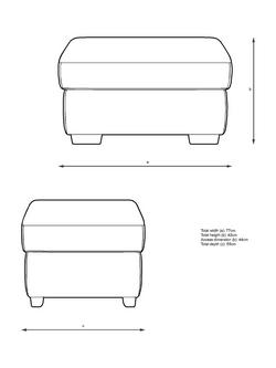 John Lewis Camden Leather Storage Footstool, Light Leg - view 2, Premium Caramel