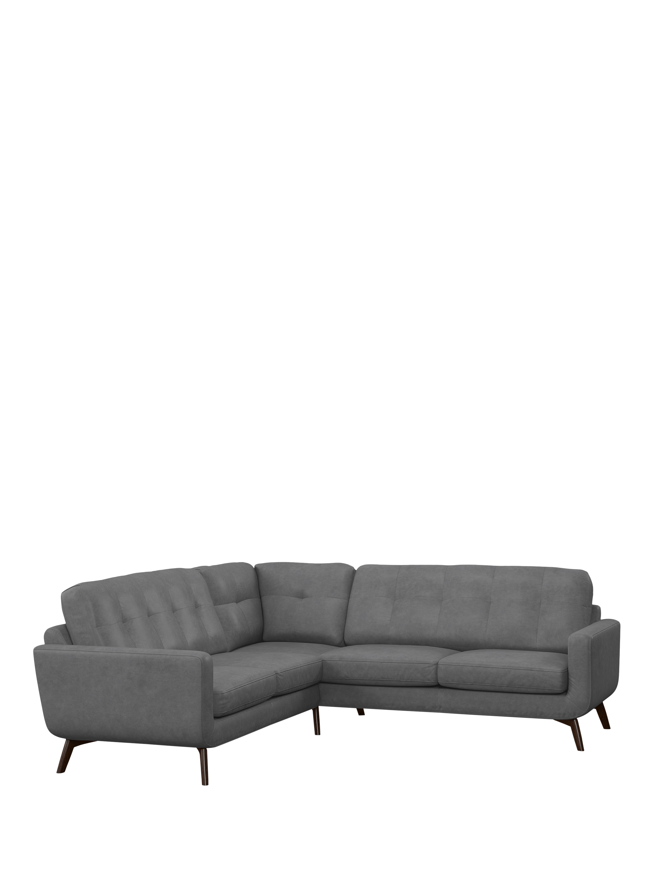 Barbican Range, John Lewis Barbican 5+ Seater Corner Leather Sofa, Dark Leg, Vintage Shadow